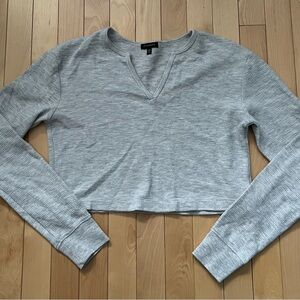 Dynamite Gray Ribbed Crop Top